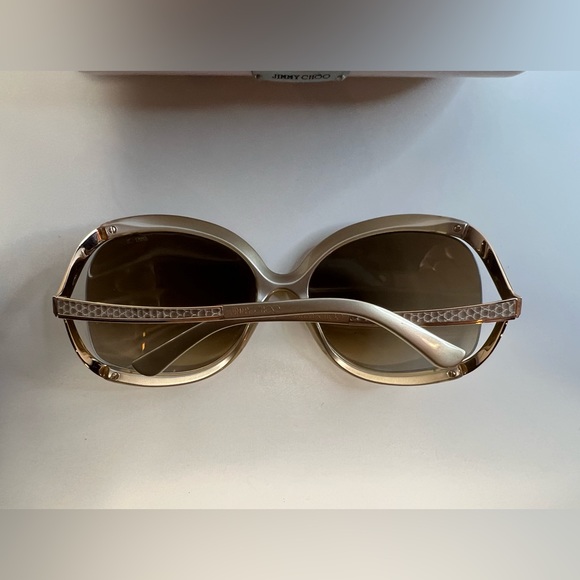 Jimmy Choo Beatrix/S Oversized Plastic Frame Goldtone Glamorous Sunglasses - Picture 3 of 8